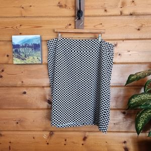 Lane Bryant 💜 Pencil Skirt Career Office Stretch Lattice Diamond Geo Plus Sz 20